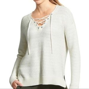 Athleta White Knit Sweater XS